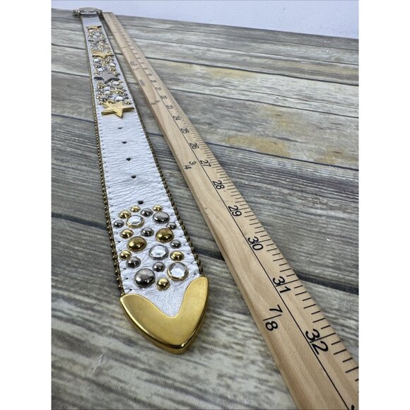 Vintage B.B. Simon Gold Silver Swarovski Belt Size 28 main image 7